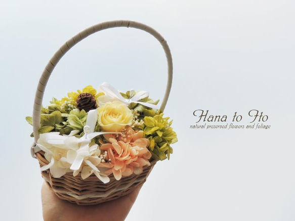 【ゼクシィ掲載】[リングピロー] フラワーウェディング　-natural minibasket-　Ver.9 4枚目の画像