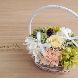 【ゼクシィ掲載】[リングピロー] フラワーウェディング　-natural minibasket-　Ver.9 1枚目の画像