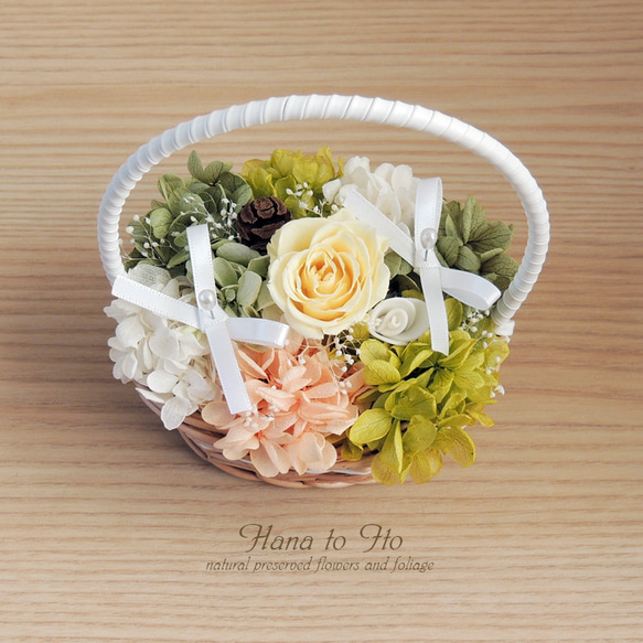 【ゼクシィ掲載】[リングピロー] フラワーウェディング　-natural minibasket-　Ver.9 3枚目の画像