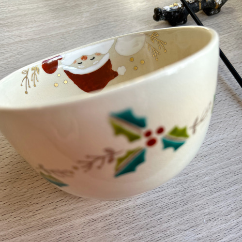 クリスマス ひょっこりサンタさん♪ 抹茶茶碗 茶碗・めし碗 清香