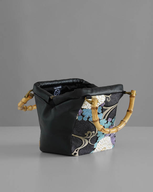 西陣織とスムースレザーのニュームバッグ 