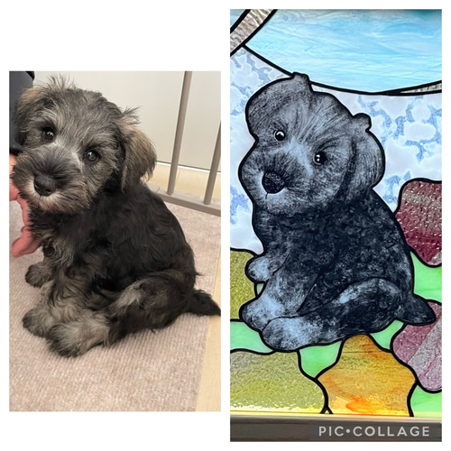 オーダーメイド】ステンドグラスのペット絵付けパネル その他 オーダーメイド】ステンドグラスのペット絵付けパネル その他