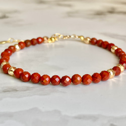 レッドジャスパー天然石ブレスレット 生命力・生きる力 2枚目の画像