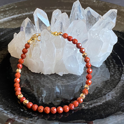 レッドジャスパー天然石ブレスレット 生命力・生きる力 9枚目の画像