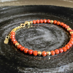 レッドジャスパー天然石ブレスレット 生命力・生きる力 5枚目の画像