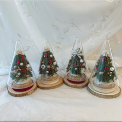 シマエナガのクリスマスツリー　ガラスドームのクリスマスツリー　ナチュラルクリスマス　クリスマスツリー　北欧　置き型 2枚目の画像