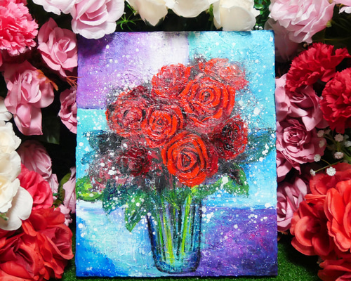 油絵 絵画 【薔薇時計】 油絵 絵画 【薔薇時計】 油絵 絵画 【薔薇時計】