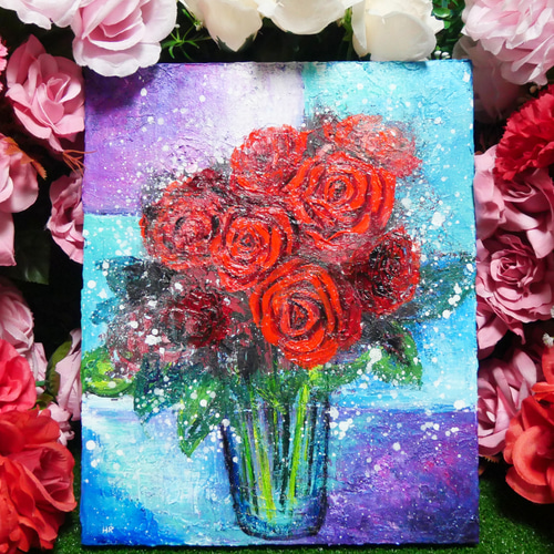 「薔薇」　油絵 楽天市場】日野 皖 「 薔薇 」 油絵 油彩画 F10 ( 10号 ) : 内田画廊