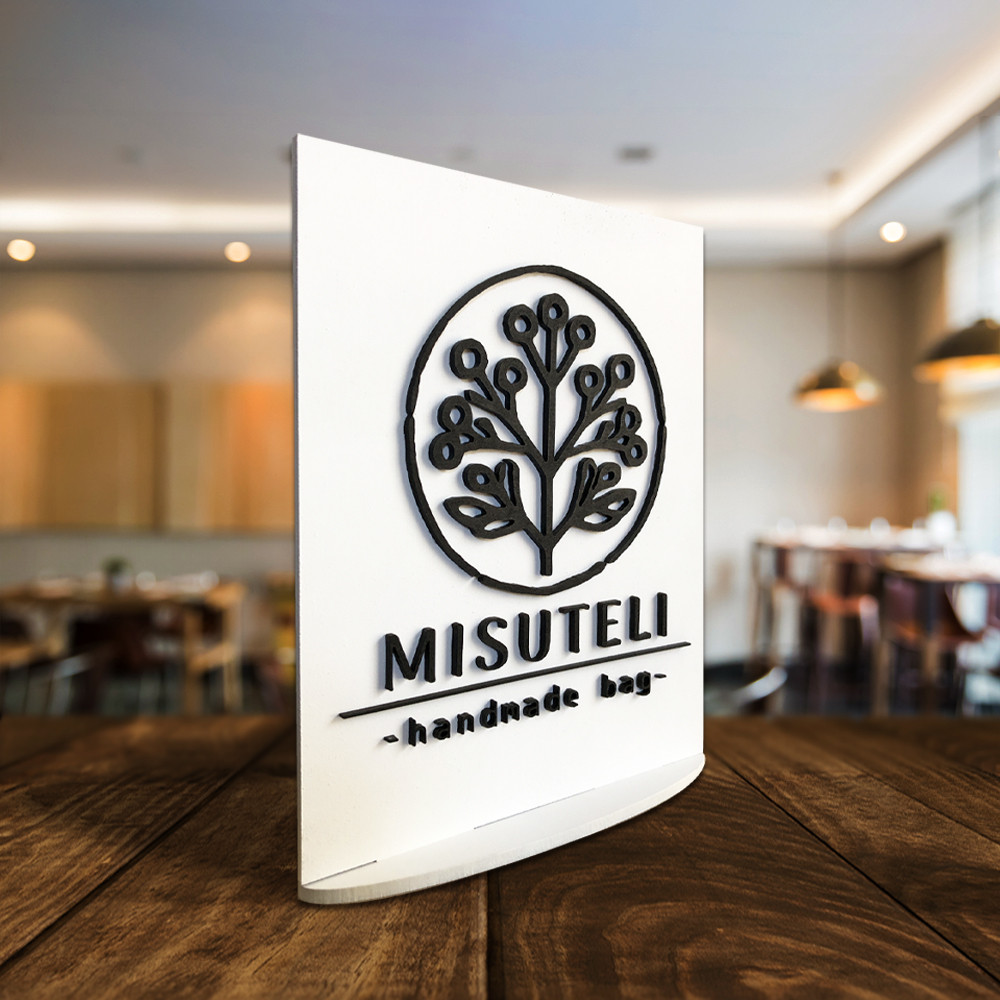 卓上二重看板(白) 【オーダーメイド】/ ショップ看板