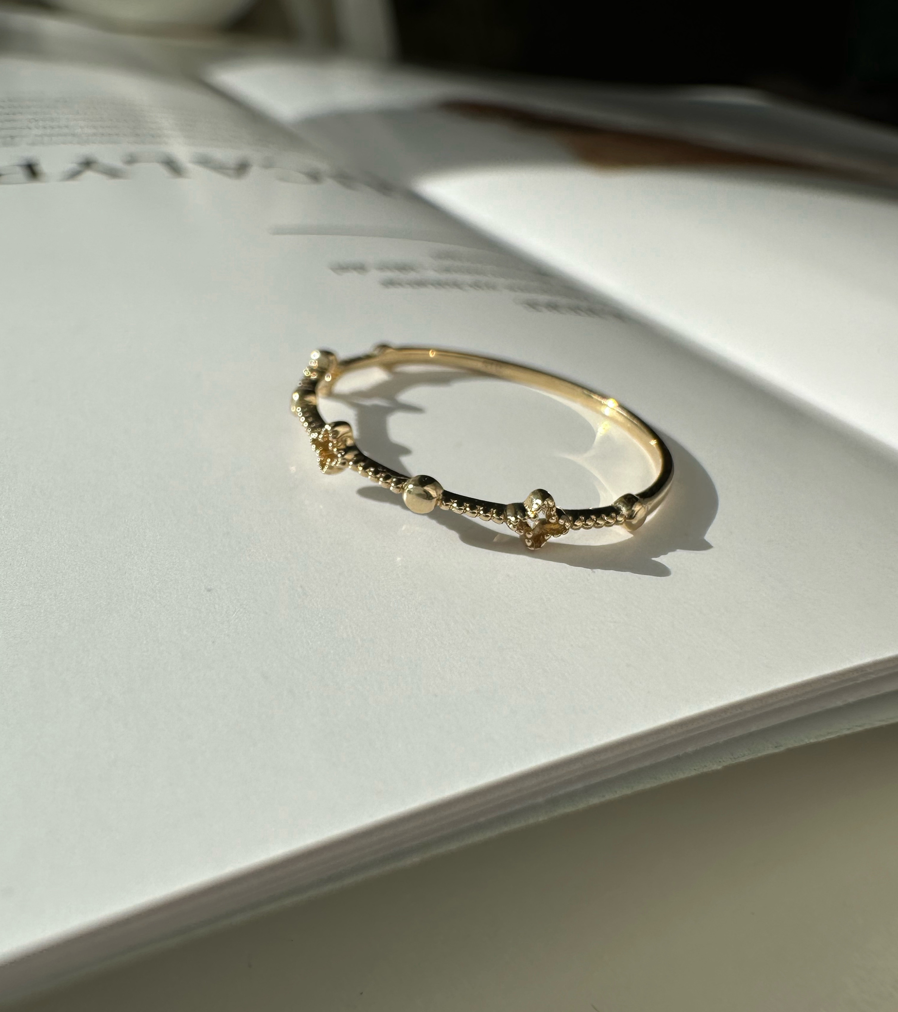 K10 華奢で繊細なデザイン✤クローバーレース リングR2551