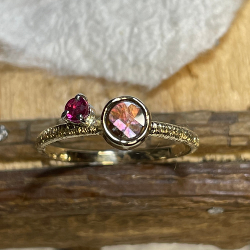 カスタムハンドメイド 日本奈良産レインボーガーネットシルバー