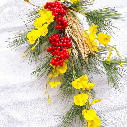 超早割お正月2026】クリーマ限定デザイン 若松の稲穂スワッグ正月飾り