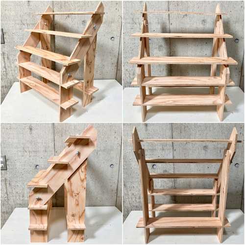 什器 ひな壇スリム5段/背面1段/50幅/普通合板〈上質材〉2Way イベント