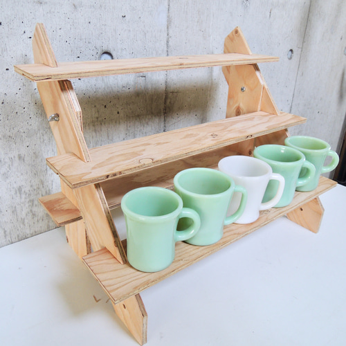 什器 ひな壇スリム5段/背面1段/50幅/普通合板〈上質材〉2Way