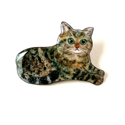 しっぽう焼き　キジトラ猫さんのブローチ 2枚目の画像