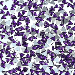 ラインストーン 3ｍｍ 紫 三角 9000粒 プラ製 立体 ネイル レジン デコ ハンドメイド パーツ BD3494 1枚目の画像