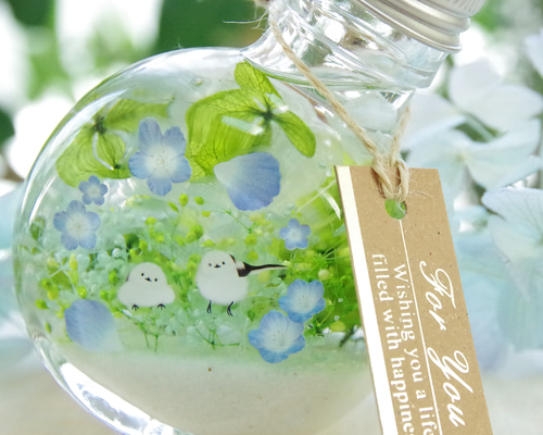 ハーバリウム クリスマスリース 手のひらサイズ Xmasプレゼント no.43 白い