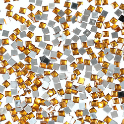 ラインストーン 2ｍｍ イエロー 正方形 9000粒 スクエア ネイル レジン デコ ハンドメイド パーツ BD3500 1枚目の画像