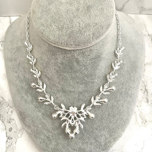 perle silverパールブライダルネックレス&ピアスセット/ウェディング