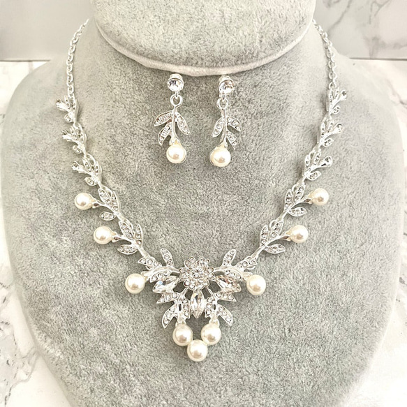 ブライダルアクセサリーセット 楽天市場】ゴールド ネックレス＆ピアスorイヤリングセット