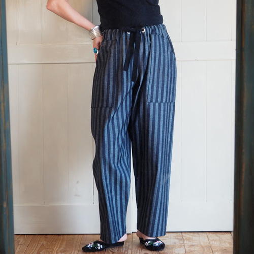 即納】ストライプデニム リラックスパジャマパンツ メンズパンツ