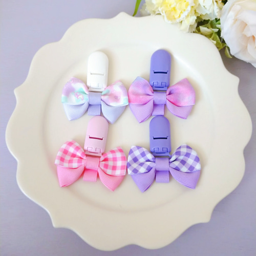 人気NO.1☆リボン名札クリップ なふだちゃん レインボーリボン☆再販