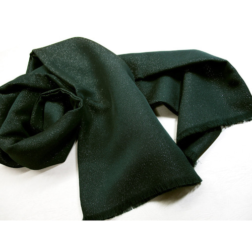 筒状シルクマフラー（銀糸入り深緑色染） マフラー Naruse 通販