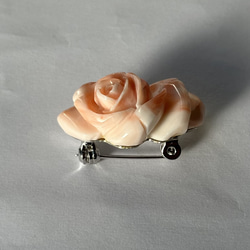 訳あり特価品　珊瑚彫刻　ブローチ　優しさの象徴『ピンクの薔薇　』　　R51215Y1 13枚目の画像