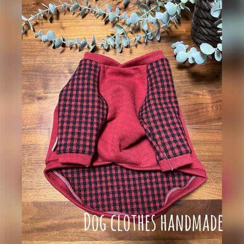 犬服 ハンドメイド ワンピース ギンガムレッド 犬服 ハンドメイド ワンピース ギンガムレッド