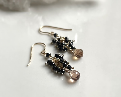 KAI BLACK ペンダント ガーネット ブラックスピネル ダイヤピアス KAI BLACK 限定 ペンダント ガーネットブラックスピネル ダイヤピアス