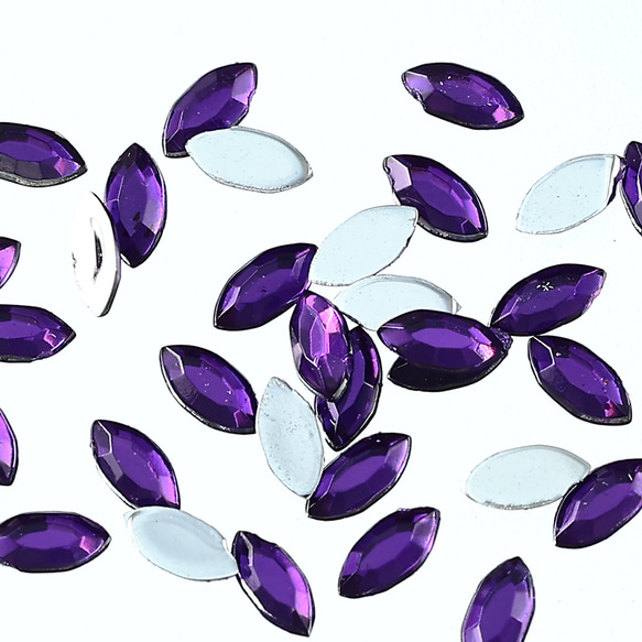 ラインストーン 紫 4ｍｍ 楕円 9000粒 オーバル プラ製 ネイル レジン デコ ハンドメイド パーツ BD3522 2枚目の画像