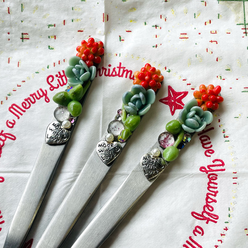多肉植物 ピンセット ハンドメイド 3本 まとめ売り インダストリアル