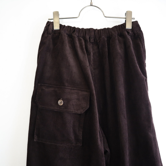 cotton corduroy zip squash pants (dark chocolate) 4枚目の画像