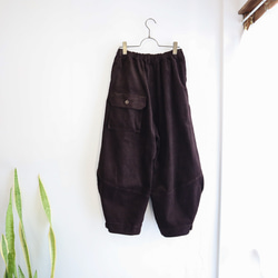 cotton corduroy zip squash pants (dark chocolate) 3枚目の画像