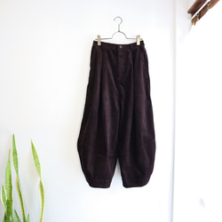 cotton corduroy zip squash pants (dark chocolate) 1枚目の画像