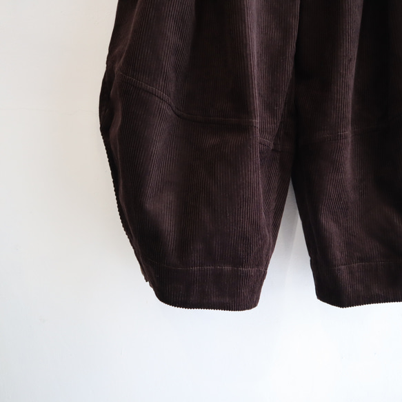 cotton corduroy zip squash pants (dark chocolate) 5枚目の画像