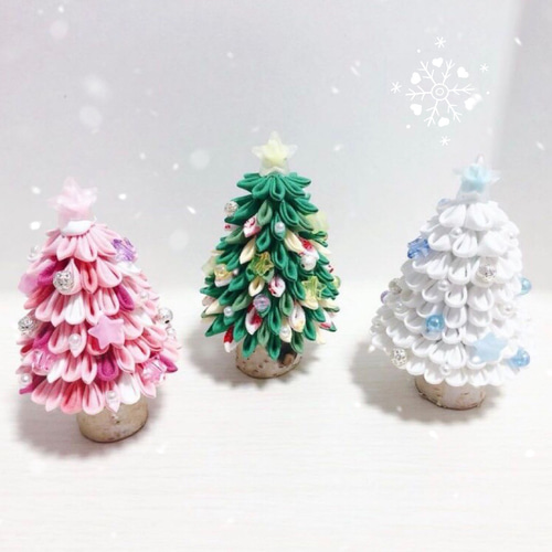 送料無料】no.101⁂つまみ細工⁂ クリスマスツリー クリスマスツリー