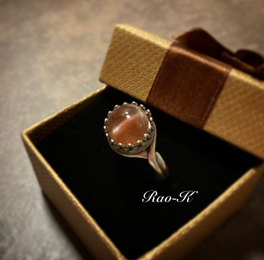 ✨always be yourself!アンティーク調リング〜スキャポライト・　キャッツアイ