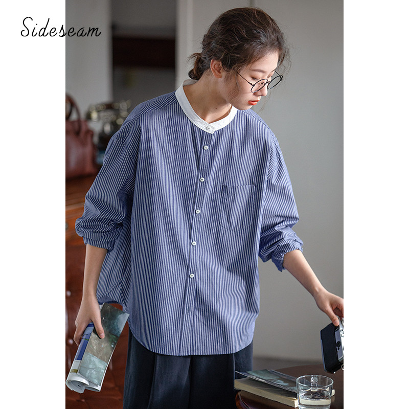 【MassimoDutti】100%リネンレギュラーフィットストライプシャツ