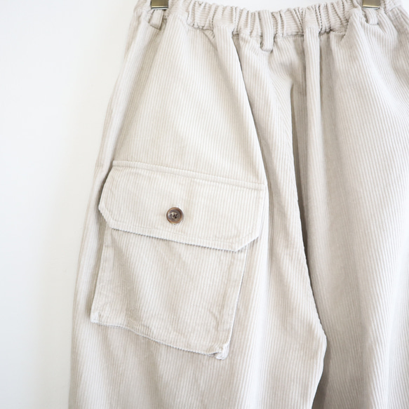 cotton corduroy zip squash pants (fog) 5枚目の画像