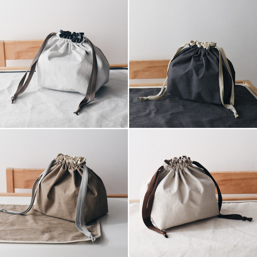 New 'かくかく'お弁当袋 巾着タイプ サイズオーダー カラーカスタム