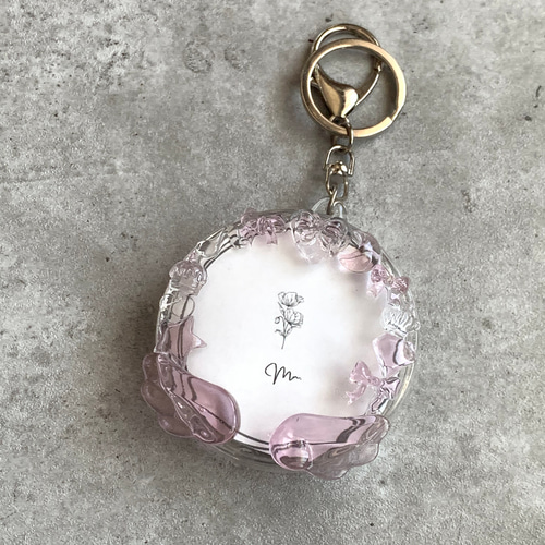 缶バッジサイズ】 バッジケースキーホルダー clear Bordeaux/赤