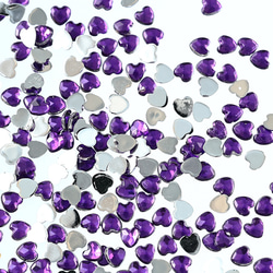 ラインストーン ハート 紫 2.5mm 9000粒 プラ製 ネイル レジン デコ ハンドメイド パーツ BD3554 1枚目の画像