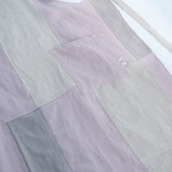 亞麻 Tsugihagi 圍裙 粉紅色 x 米色 第5張的照片