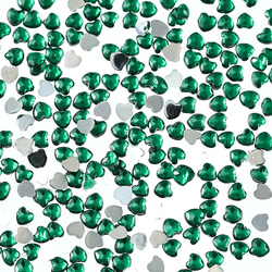 ラインストーン ハート 緑 2.5mm 9000粒 プラ製 ネイル レジン デコ ハンドメイド パーツ BD3556 1枚目の画像