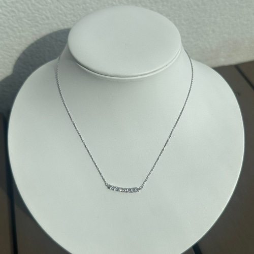 066N∞【フォロー割】ダイヤネックレス　3.5㎜ 　SV925　プラチナ仕上げ 楽天市場】ダイヤモンド ネックレス プラチナ エメラルドカット