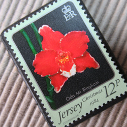 ジャージー島　クリスマス切手ブローチ 9213 2枚目の画像