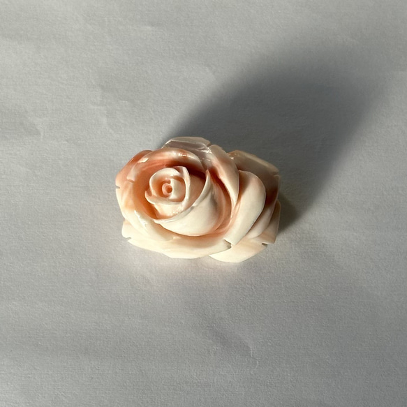 訳あり特価品　珊瑚彫刻　ブローチ　ピンクの薔薇　R51215H1 9枚目の画像