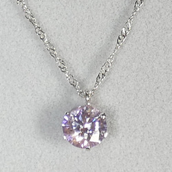 プラチナネックレス ピンクモアッサナイト ジェムストーン0.5ct ピンクダイヤモンドさながら A475 送料無料 5枚目の画像