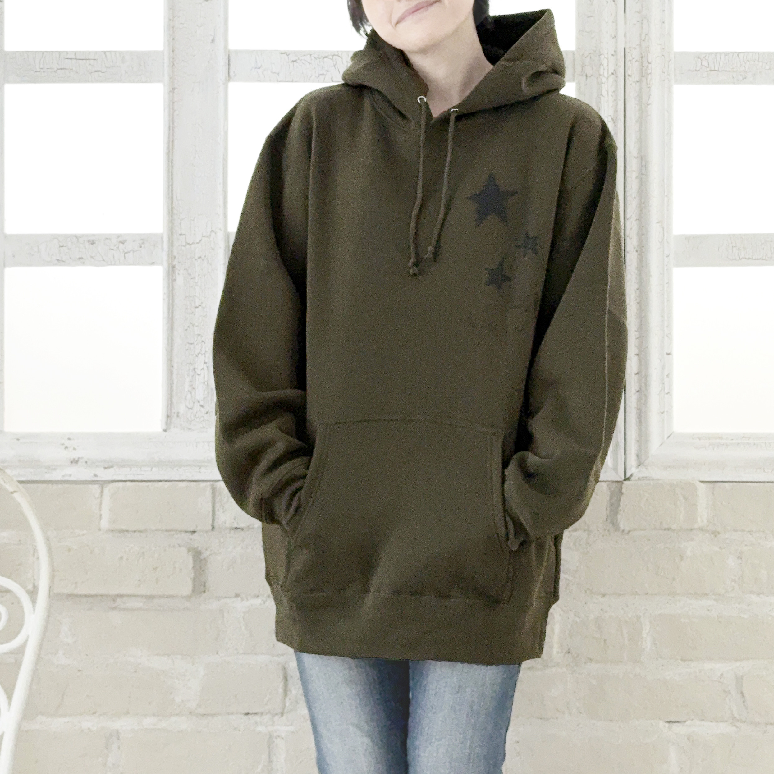 【新色】おとなのあったかパーカー・よるのおわり。オリーブＸＬ